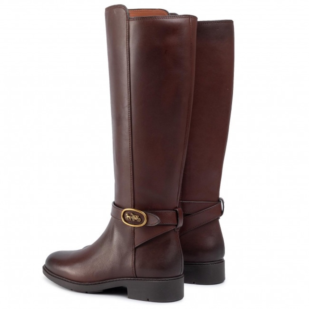 NWB COACH Ruby Horse and Carriage Boot with Extended Calf- Walnut Ruby Boot - Picture 1 of 6
